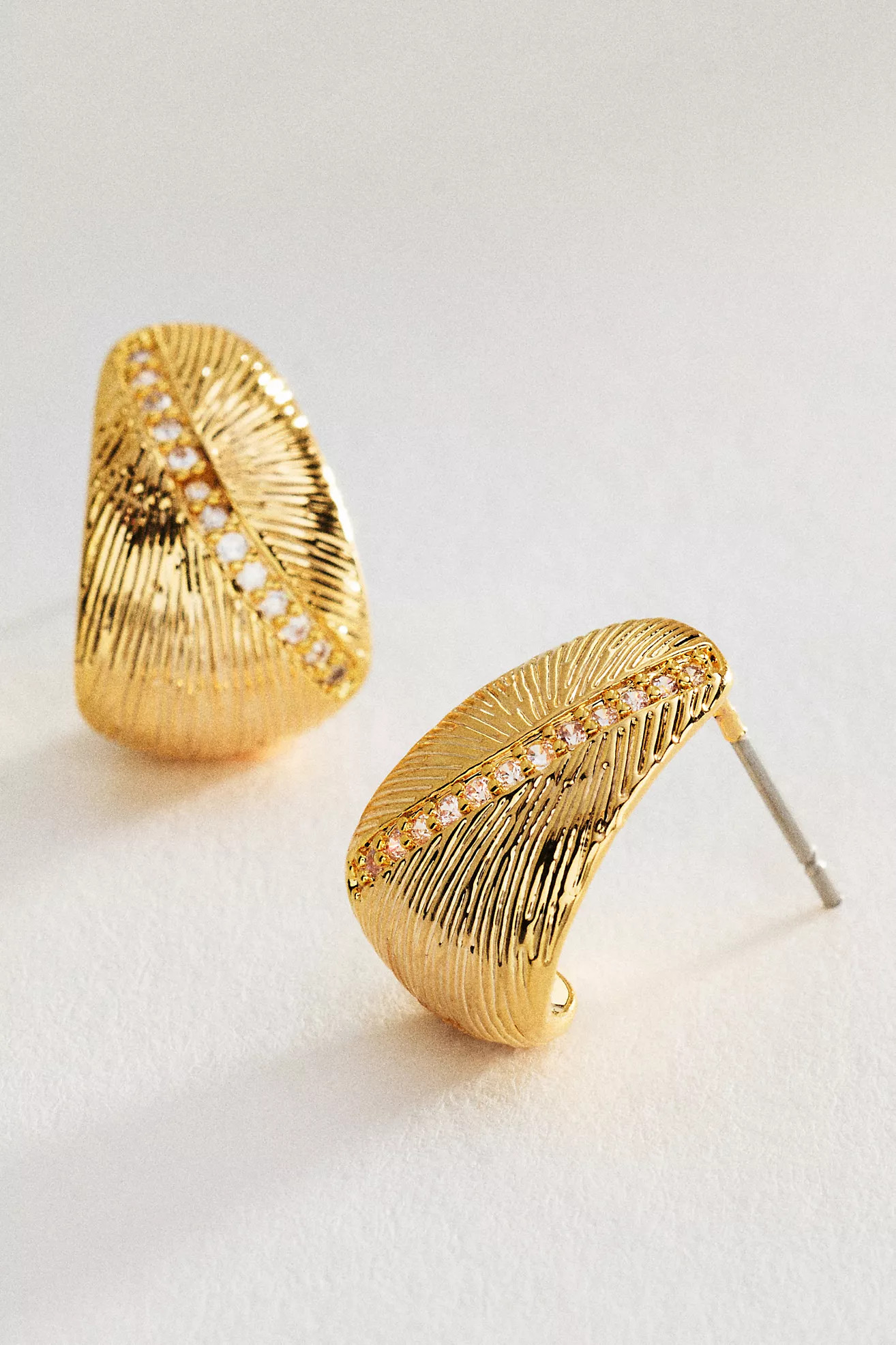 By Anthropologie textured Crystal Hoop Earrings | Anthropologie (US)