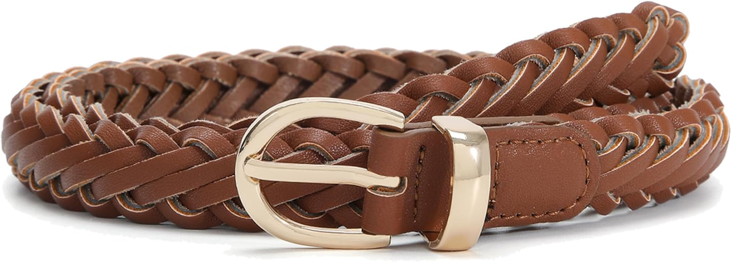 Thin Braided Belts for Women Classic Waist Belt Skinny Woven Strap for Jeans Pants Dress | Amazon (US)