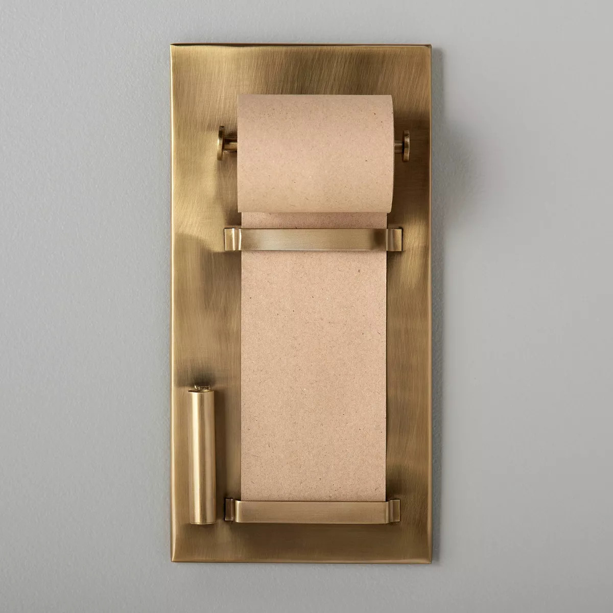 Brushed Metal Paper Roll Holder Brass Finish - Hearth & Hand™ with Magnolia: Wall-Mounted, Buil... | Target