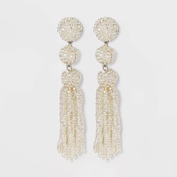 SUGARFIX by BaubleBar Pearlescent Beaded Tassel Earrings | Target