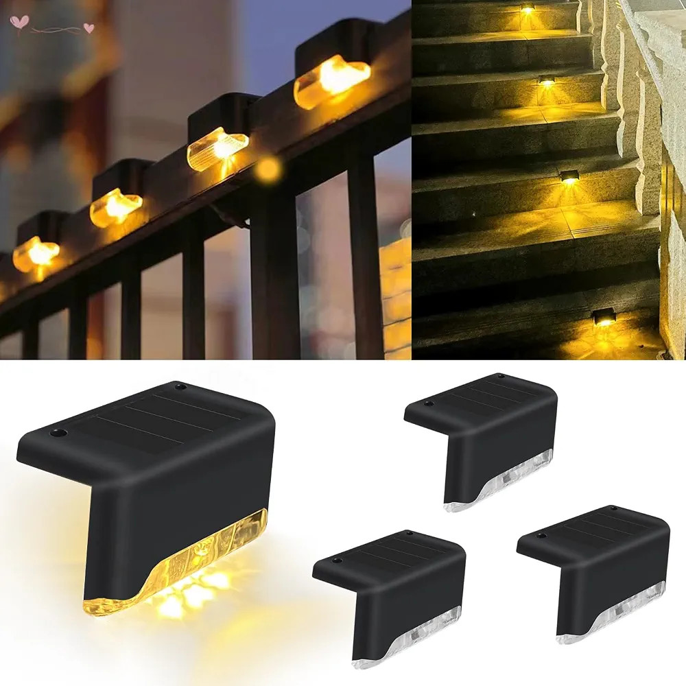 Solar Deck Lights Outdoor Waterproof 4 Pack, LED Solar Fence Lights for Step, Outside Stairs, Yar... | Amazon (US)