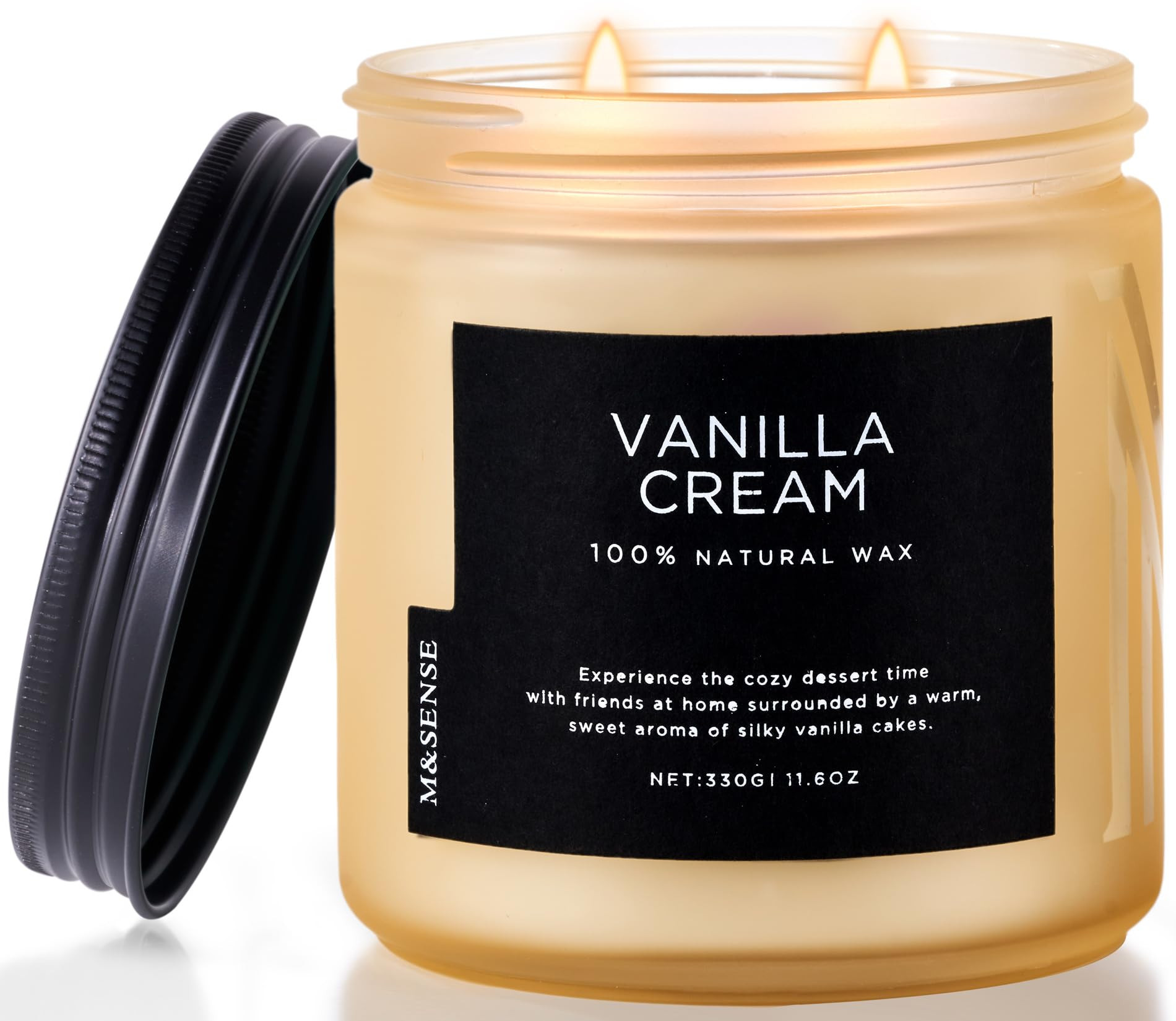 M&SENSE 2 Wick Vanilla Soy Candles, Unique Vanilla Scented Candle for Home, 100% Natural Soy Wax ... | Amazon (CA)