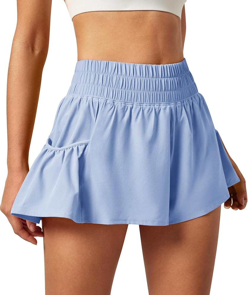 IUGA Women's Athletic Shorts High Waisted Flowy Shorts for Women Quick Dry Workout Running Shorts... | Amazon (US)