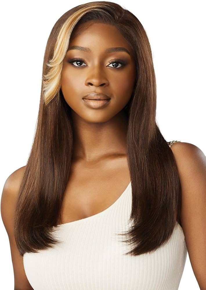 Outre Lace Front Wig - Melted Hairline – AMELIA (3DR2/HONEY BROWN OMBRE) | Amazon (US)