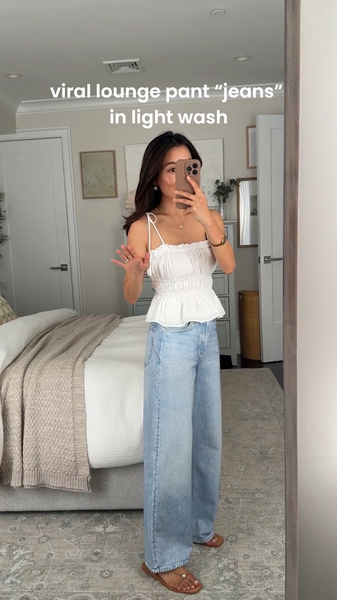 Runs big! size down. • Andi Crop loungepants that look like jeans sz 23 in Aria light blue wash.  these have a very petite friendly 26.5-27” inseam. I also have and love the Scarlett wash. 

For the longer Sophie version also linked below, I love Venice wash sz 23 and I shrunk the length in machine dryer 

• Aritzia sale coming soon. linen tank XXS. I could also do XS for more room at the bust

• Loeffler Randall sandals 5.5 size up if between sizes 

Best comfy soft sweatpants jeans , rag and bone Miramar Andi cropped style , petite jeans , Nordstrom finds

#LTKPetite #LTKmomlife #LTKSeasonal