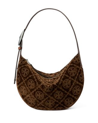 Tory Burch T Monogram Small Flocked Shoulder Bag  | Bloomingdale's Handbags | Bloomingdale's (US)