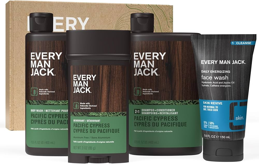 Every Man Jack Men’s Pacific Cypress Bath and Body Gift Set - Clean Ingredients & Conifer Branc... | Amazon (US)