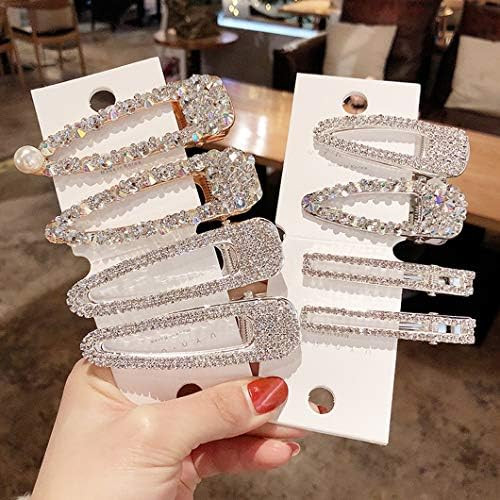 8 Pack Shining Rhinestone Alligator Hair Clips Bling AB Crystal Duck Bill Hair Barrettes Sparkly ... | Amazon (US)