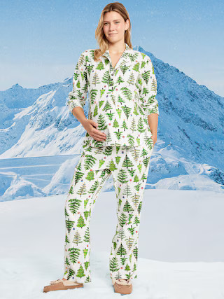 Maternity Printed Flannel Pajama Pant Set | Old Navy (US)
