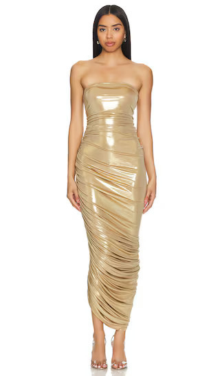 Norma Kamali Strapless Diana Gown in Metallic Gold. - size XXS | Revolve Clothing (Global)