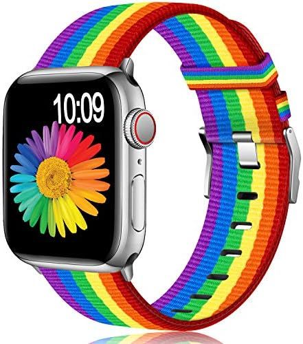 Muranne Compatible with Apple Watch Band 38mm 40mm, Classy Lightweight Washable Woven Canvas Stra... | Amazon (US)