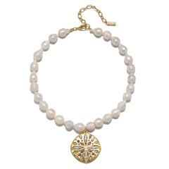 Mosaic Eyelet Necklace | Sequin