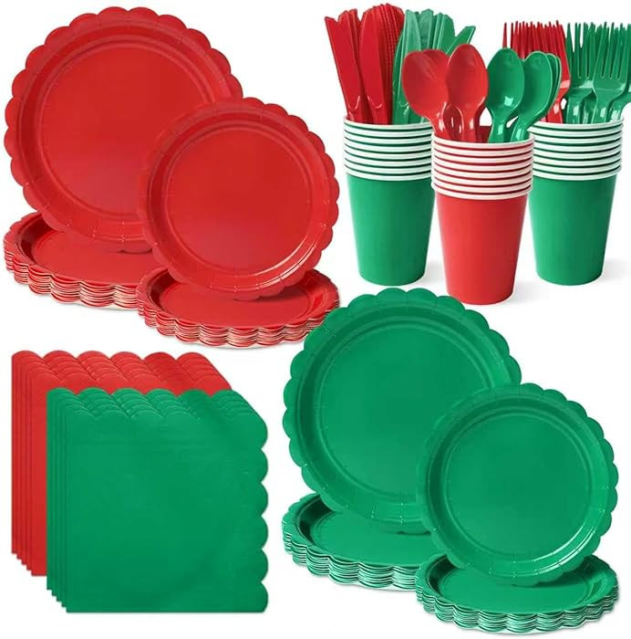 Vyntra 350 PCS Disposable Plates for Party, Paper Plates & Napkins Set with Cups, Knives, Forks, ... | Amazon (US)