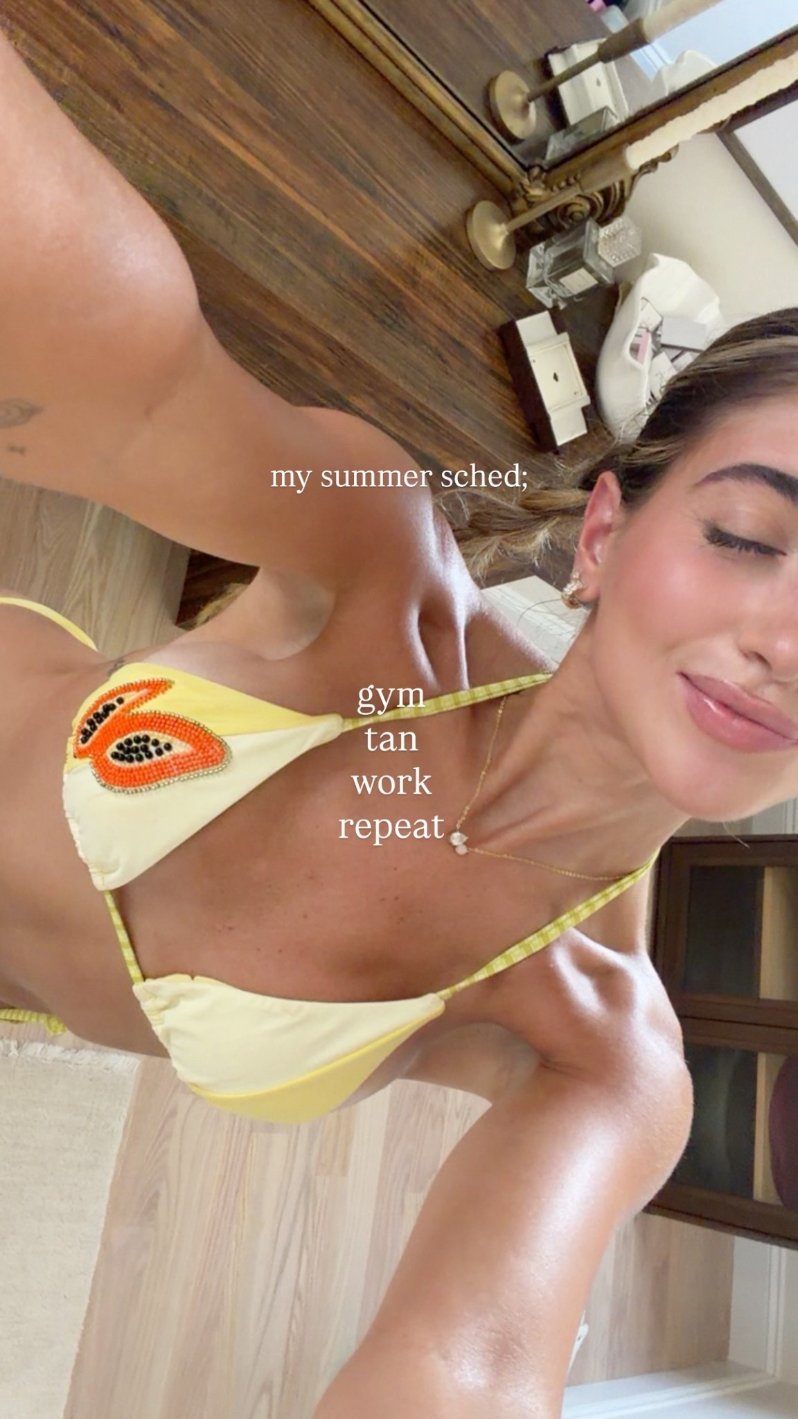gym 
tan 
work 
repeat  my summer sched;

#LTKdayinmylife #LTKmorningroutine #LTKSwim