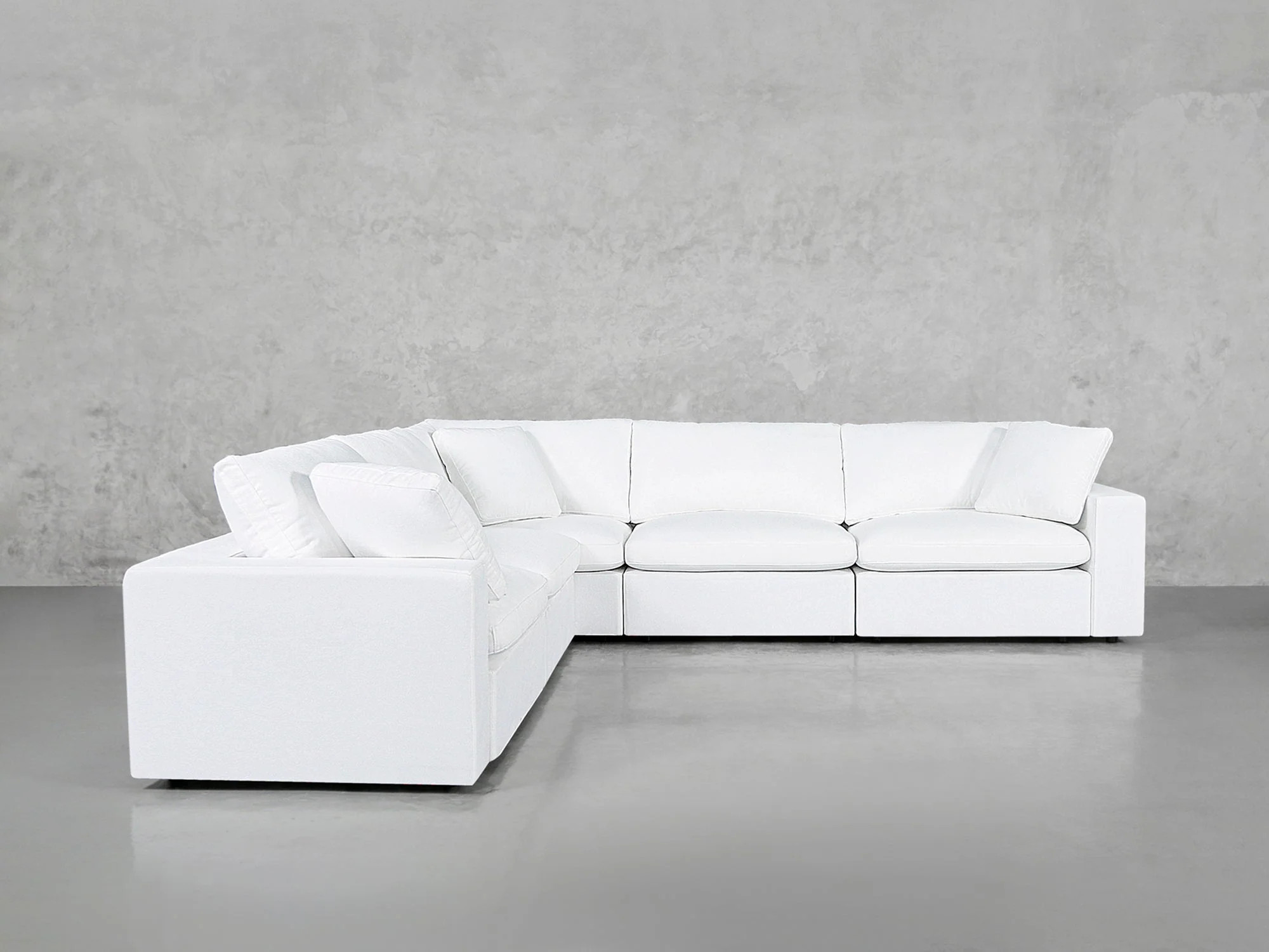 5-Seat Modular Corner Sectional - Pure White / Classic / Corner Left | 7th Avenue