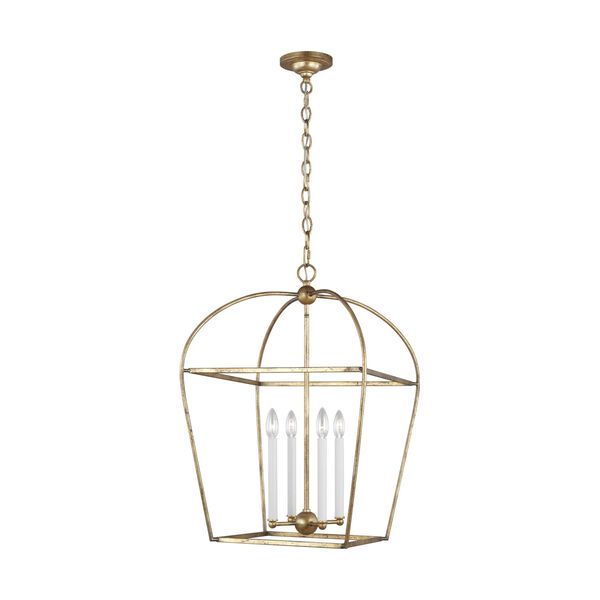 Stonington Antique Gold 18-Inch Four-Light Chandelier | Bellacor