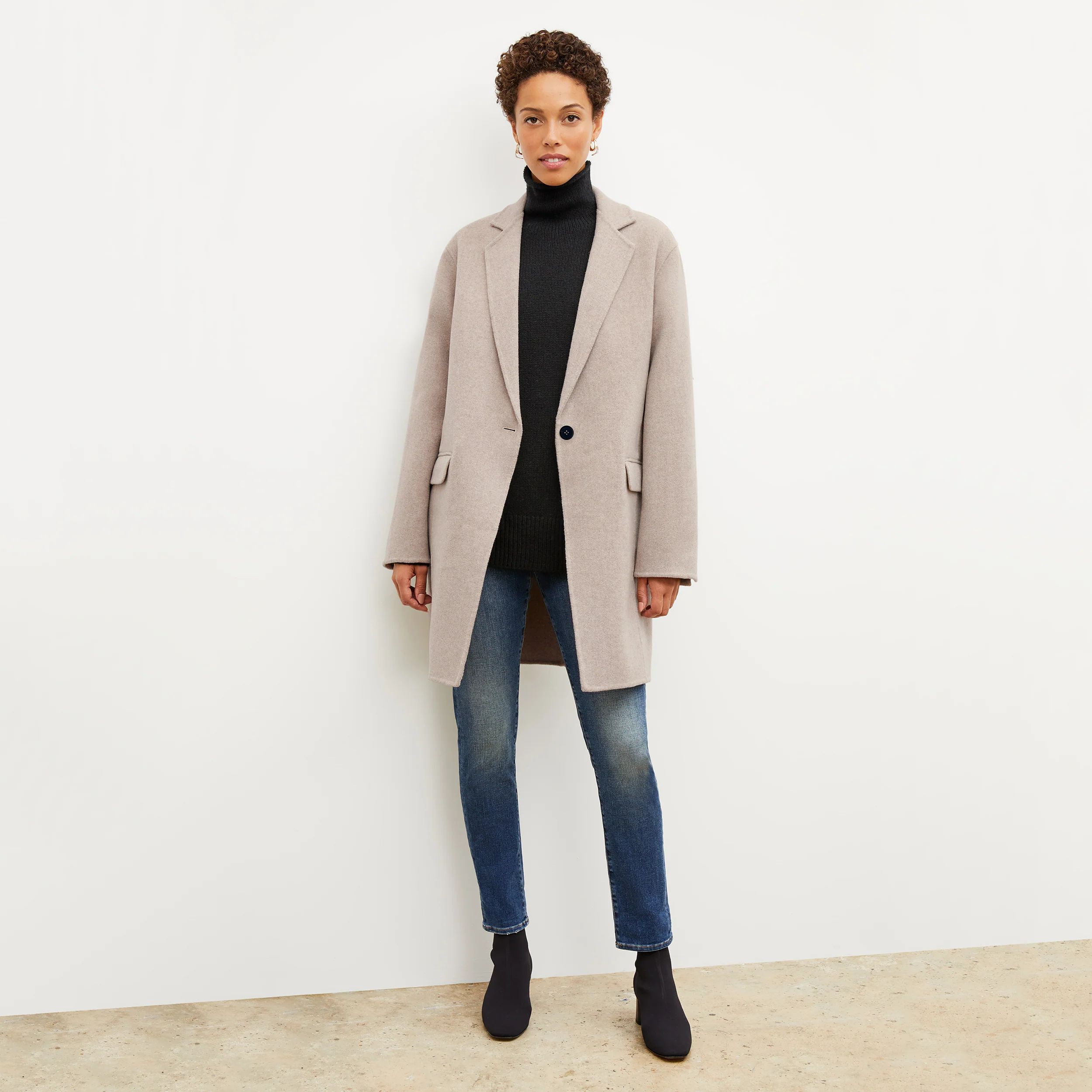 Kasha Coat - Double Face Wool Cashmere :: Stone Melange | MM LaFleur