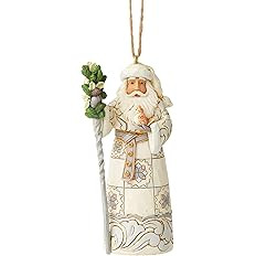 Enesco Jim Shore Heartwood Creek White Woodland Santa with Staff Hanging Ornament, 4.5 Inch, Mult... | Amazon (US)