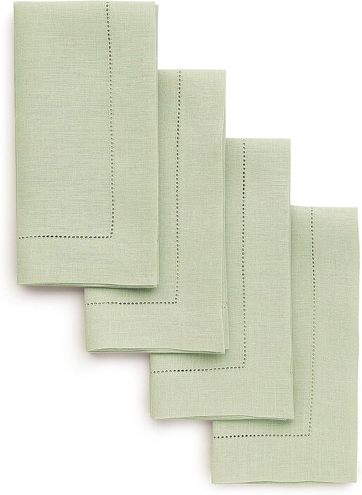 Solino Home Linen Dinner Napkins 20 x 20 Inch – Sage Green, 100% Pure Linen Set of 4 Cloth Napk... | Amazon (US)