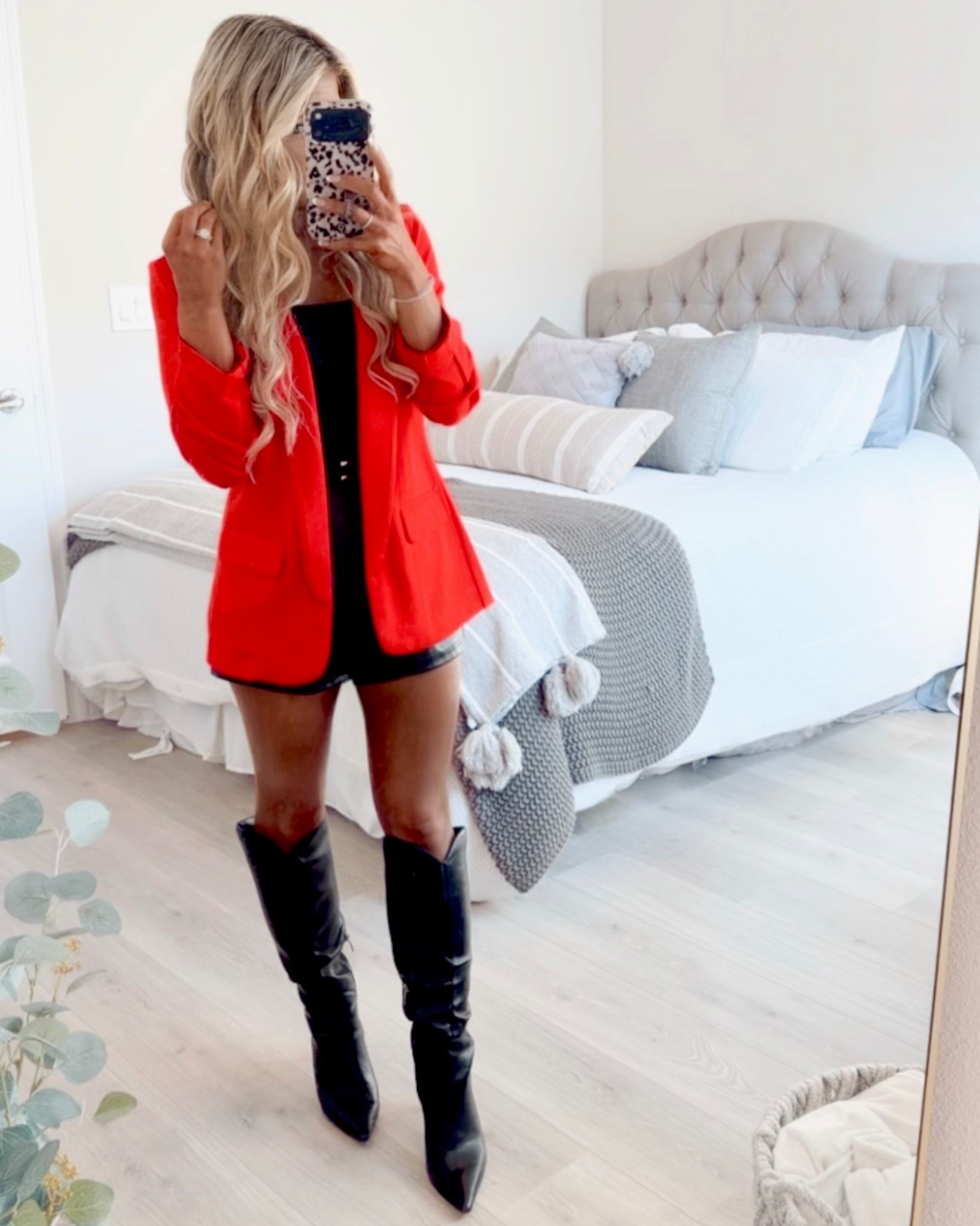Holiday outfit styled with a bright red blazer, black leather shorts, and black leather boots. 

Holiday party outfit, Christmas outfit, Christmas party outfit, winter date night outfit, holiday Office party, holiday workwear 

#LTKootd #LTKSaleAlert #LTKHoliday