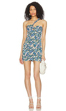 MORE TO COME Maggie Twist Mini Dress in Blue Floral from Revolve.com | Revolve Clothing (Global)