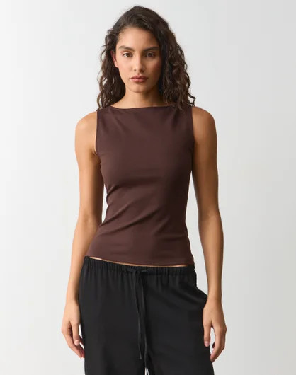 High Boat Neck Fitted Tank | Glassons (Australia)