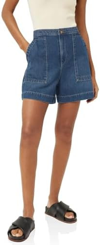 PLNOTME Womens Casual High Waisted Denim Shorts Wide Leg Summer Jean Shorts with Pockets | Amazon (US)