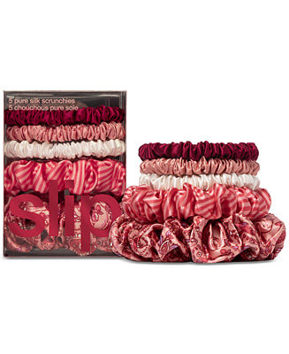 5-Pc. Pure Silk Assorted Scrunchies Set | Macy's