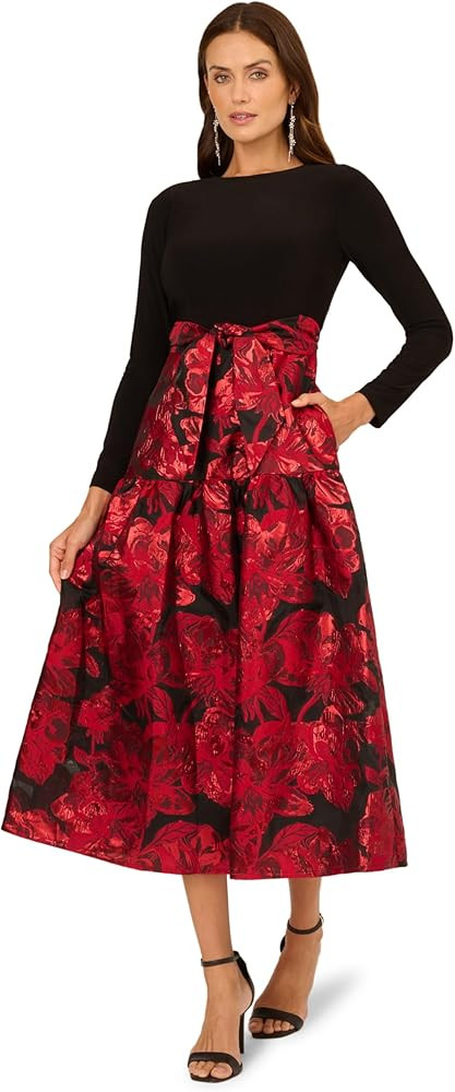 Adrianna Papell Women's Combo Floral Jacquard Dress | Amazon (US)