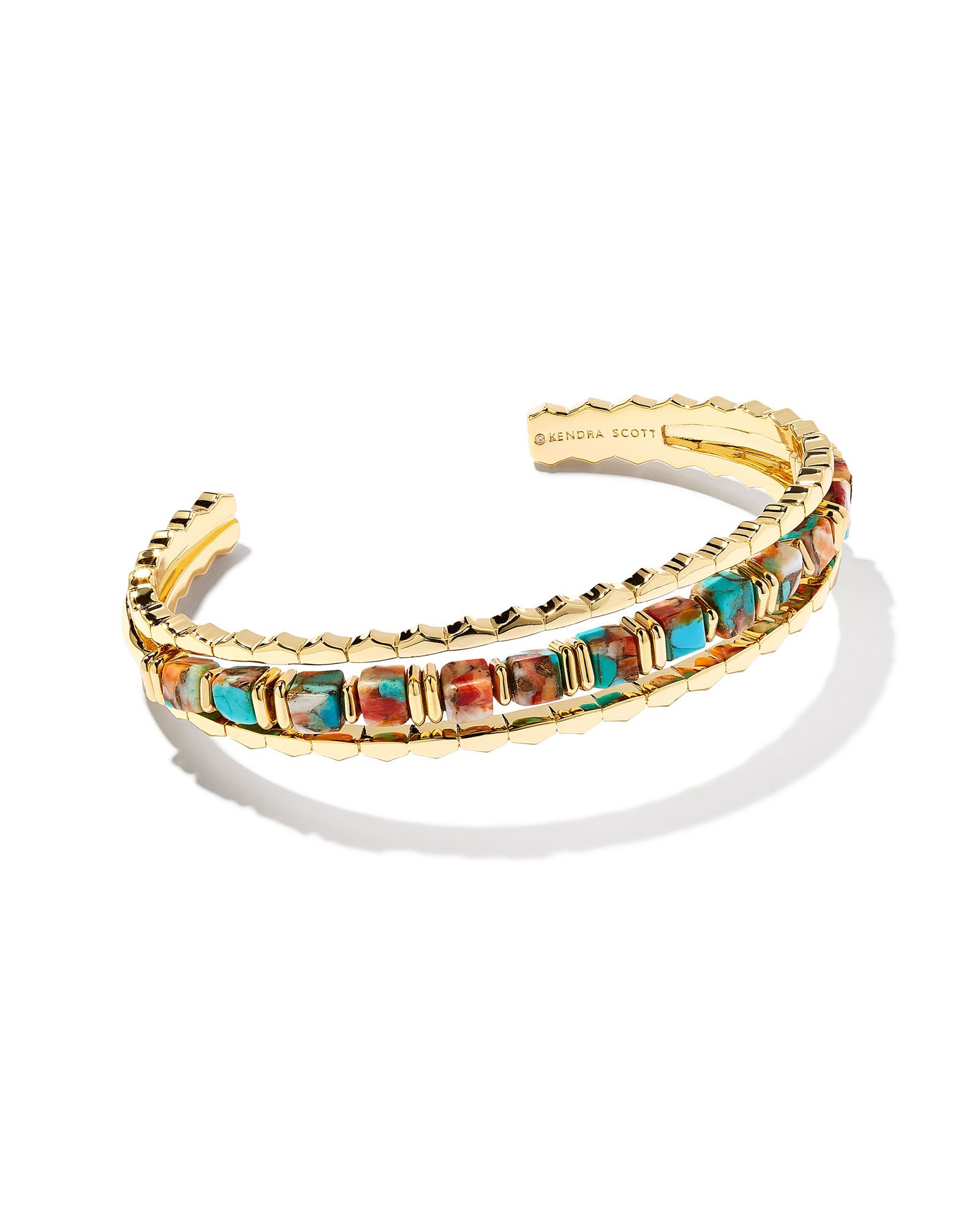 Ember Gold Triple Cuff Bracelet in Bronze Veined Turquoise Magnesite Red Oyster | Kendra Scott | Kendra Scott