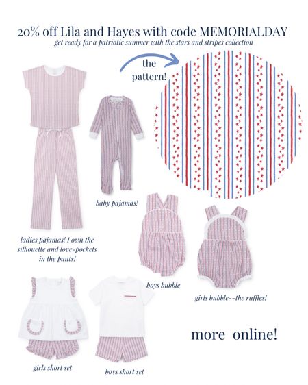 20% off any Lila and Hayes collection! Linking the cute Stars and Stripes to get you ready for the patriotic summer! Styles for the whole family—pajamas and play clothes!

#LTKKids #LTKFamily #LTKSaleAlert