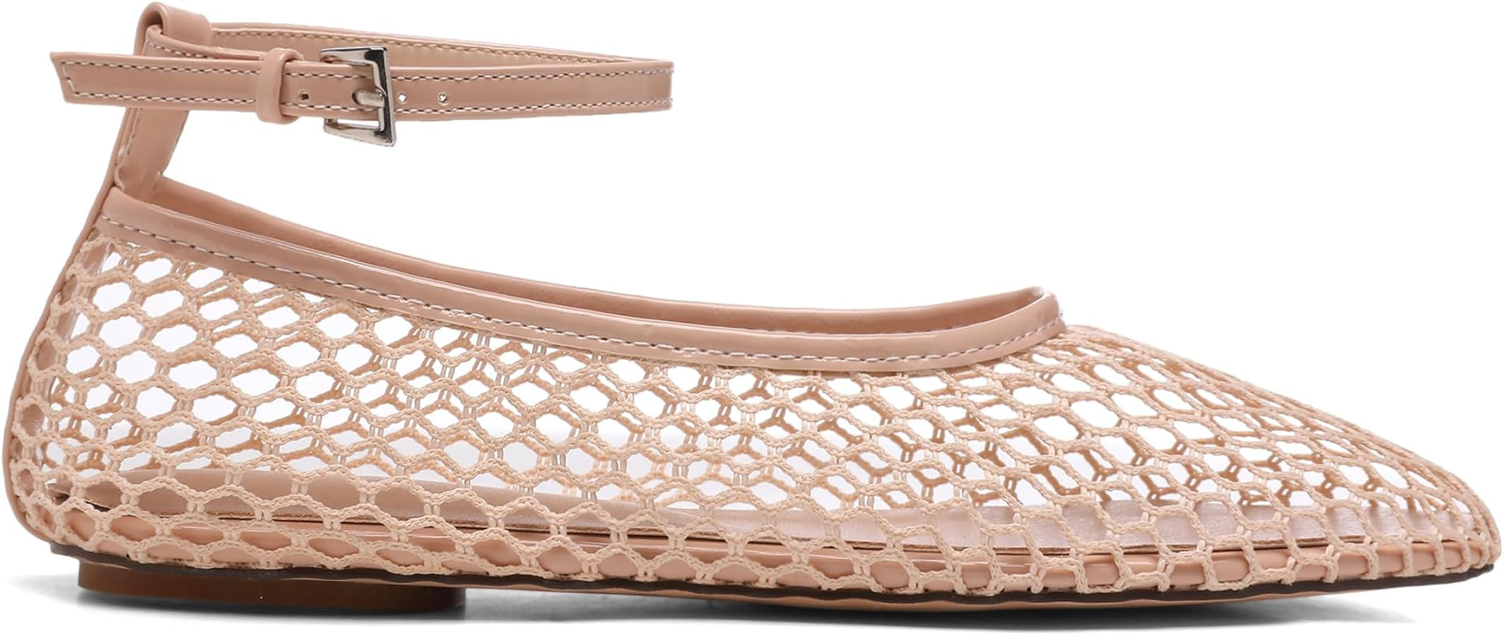 Mesh Ankle Strap Flats for Women Round Toe Ballet Flats Shoes,Casual Mary Jane Flats Comfortable ... | Amazon (US)