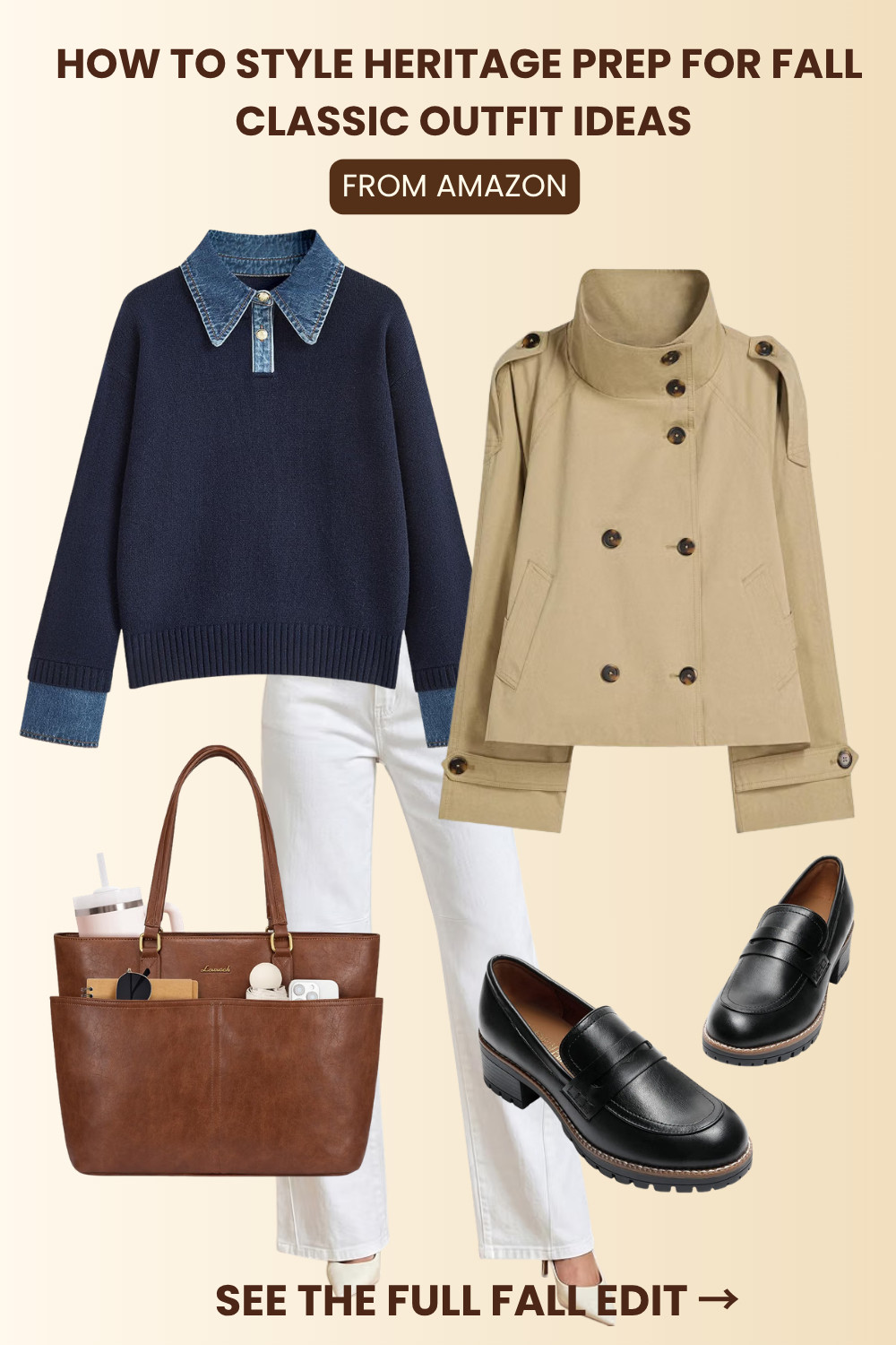 Business casual workwear 

If you love classic fall style, this one's for you 🍂

I'm leaning into heritage-inspired fashion this season — striped sweaters, cozy raglans, classic denim, loafers, tailored layers, and timeless pieces that can be mixed and matched all season long.

The goal: effortless, elevated, and a little bit collegiate. 🤎

Save this for your fall outfit inspiration and shop the pieces through the link!

#HeritageFashion #HeritagePrep #FallFashion #FallStyle #FallOutfits #PreppyOutfits #ClassicFallStyle #TimelessFashion #FallWardrobe #FallLayers #AutumnStyle #FallFashionFinds #LTKFinds 

 #LTKootd #LTKSeasonal #LTKWorkwear