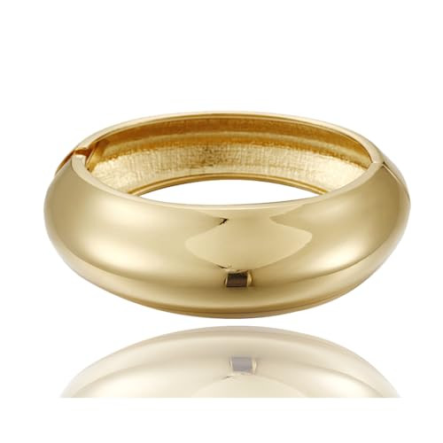 YBMYCM Wide Cuff Chunky Gold Bracelets for Women Open Cuff Bangles Adjustable Wrist Cuff Bracelet... | Amazon (US)