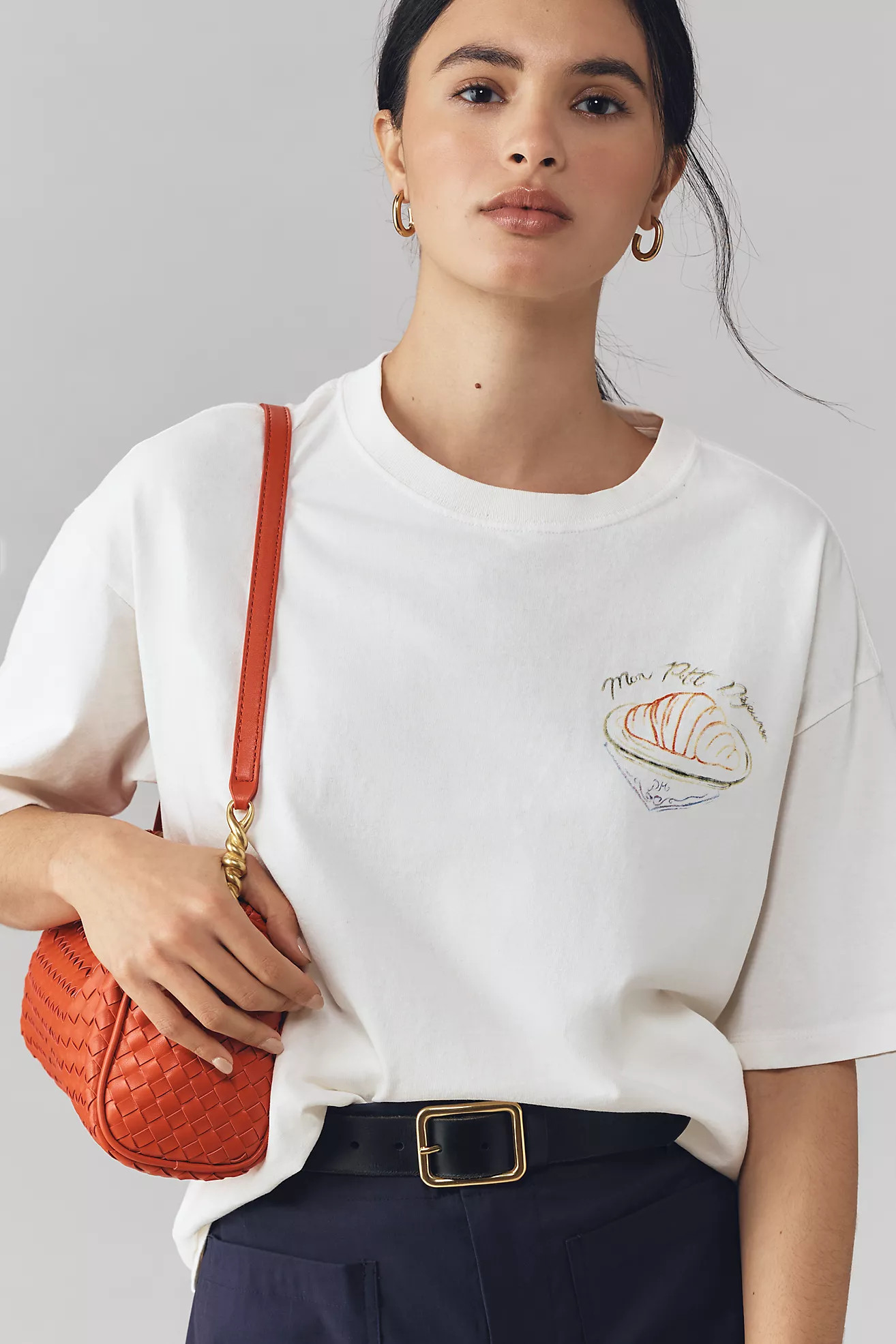 Damson Madder x Anthropologie Mon Petit Déjeuner Oversized Graphic Tee | Anthropologie (US)