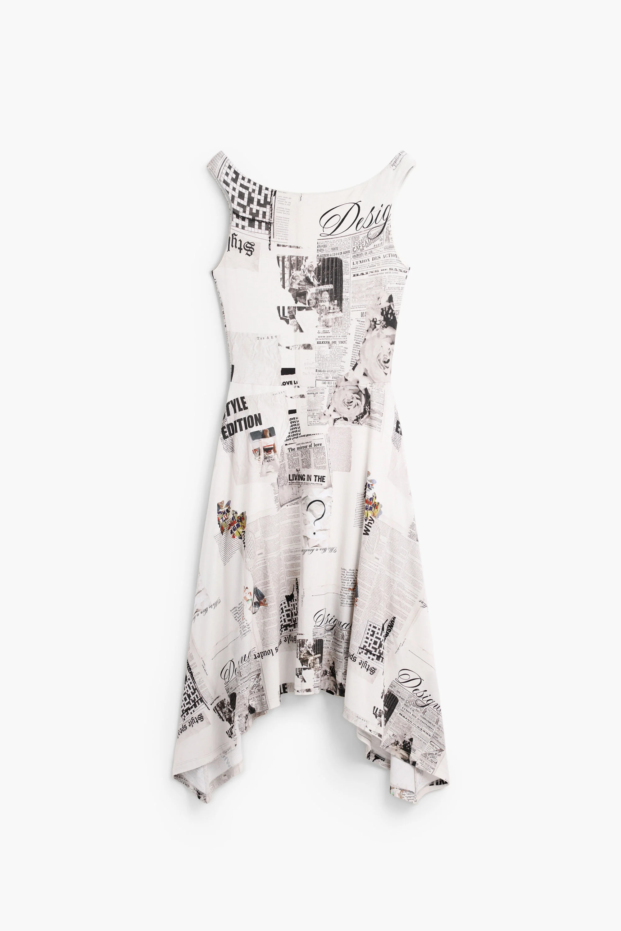 Sleeveless printed dress white Women's I Desigual.com | Desigual USA,CA