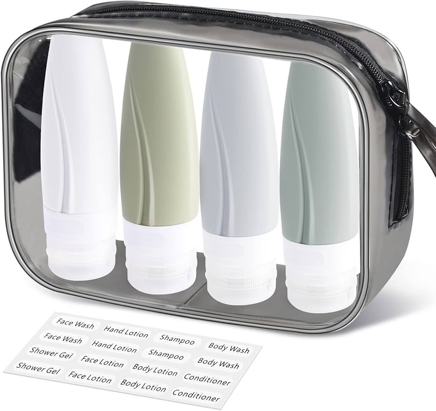 INSFIT Portable Travel Bottles TSA Approved, 2oz Leak Proof BPA Free Silicone Cosmetic Travel Siz... | Amazon (US)