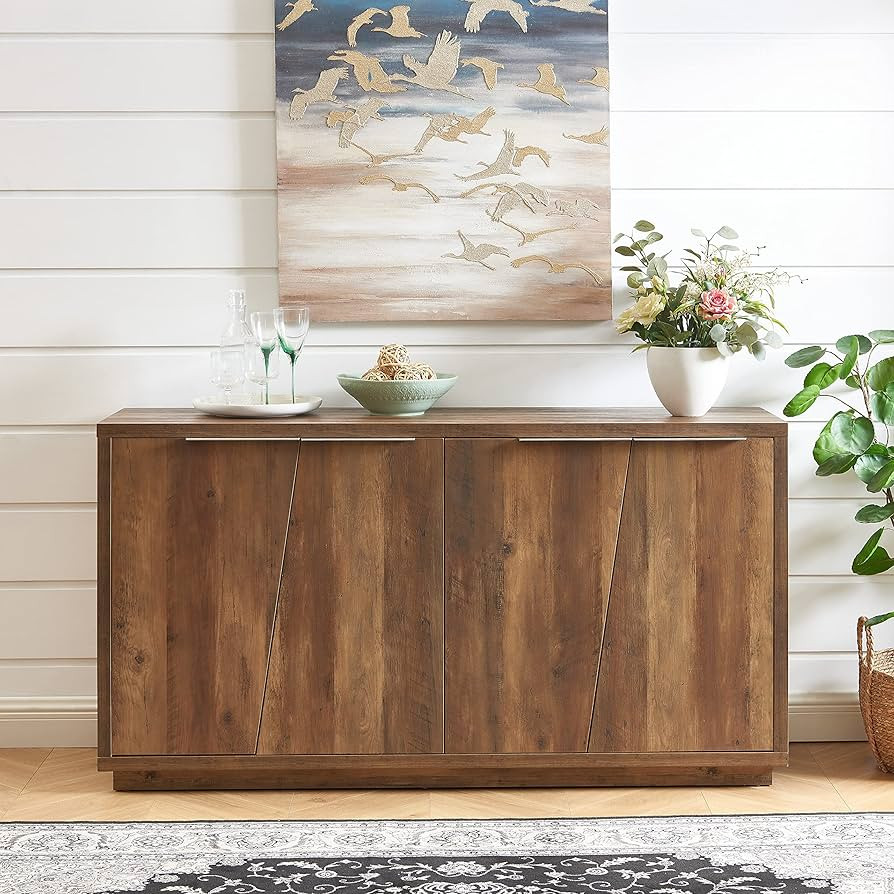 EDYO LIVING Modern Sideboard, Storage Buffet Cabinet with Four Doors, Free Standing Accent Cabine... | Amazon (US)