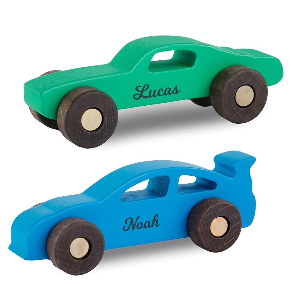 Personalized Wooden Toy Car Set, Cars with Custom Names, Montessori Learning Toy for Boys and Gir... | Amazon (US)