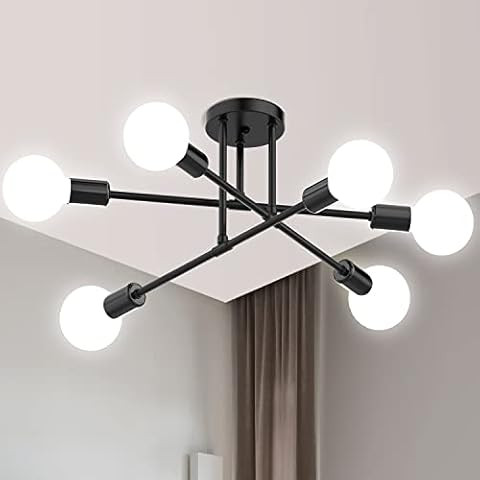 Dellemade Modern Sputnik Chandelier, 6-Light Ceiling Light for Bedroom,Dining Room,Kitchen,Office... | Amazon (US)