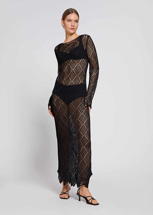 Crocheted Scalloped Edge Midi Dress | & Other Stories (EU + UK)