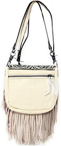 Texas West Western Genuine Leather Cowgirl Crossbody Messenger Fringe Laser Cut Purse Bag in 5 co... | Amazon (US)