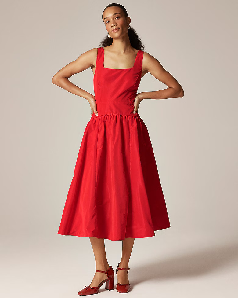Collection drop-waist dress in taffeta | J. Crew US