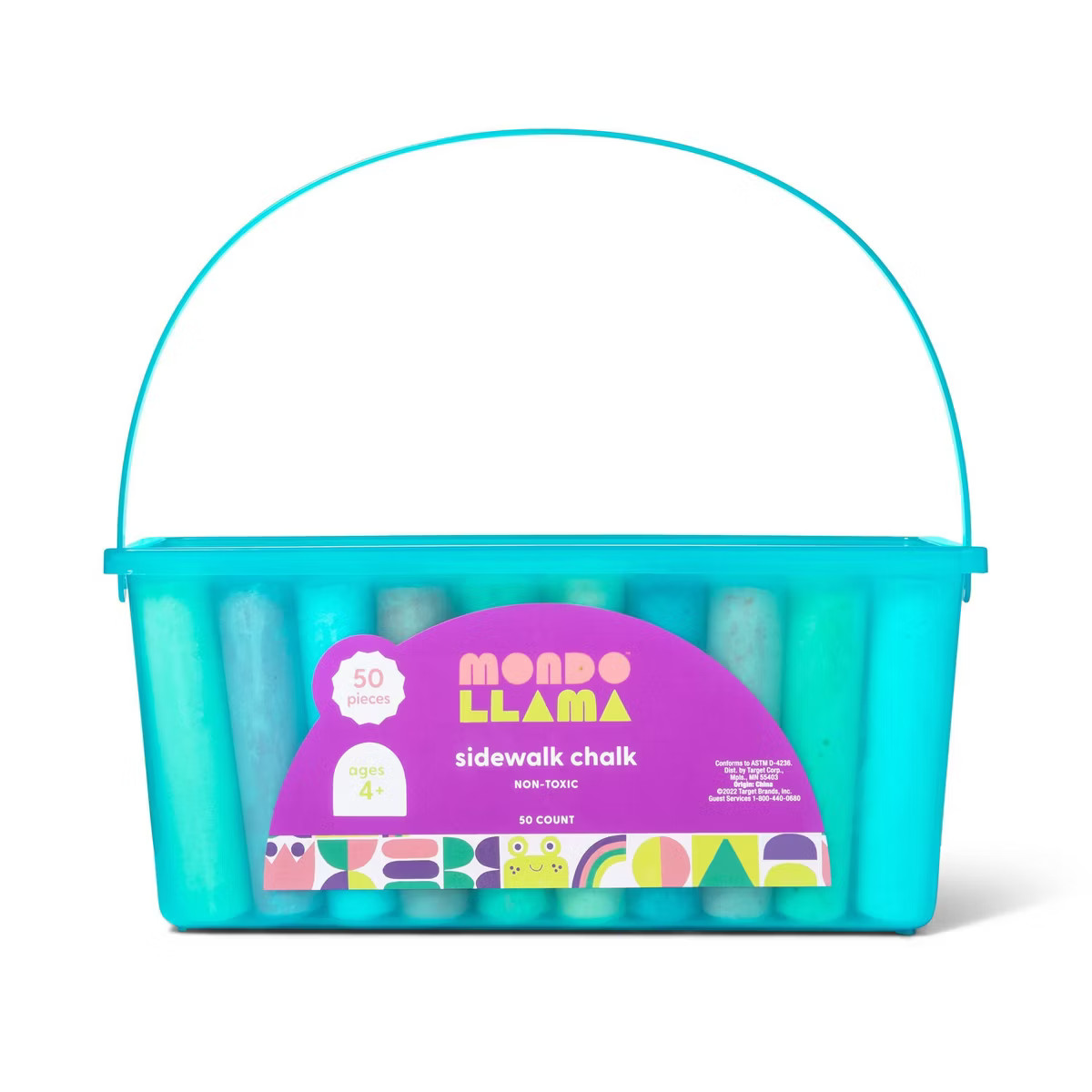50ct Sidewalk Chalk Set with Teal Box - Mondo Llama™ | Target