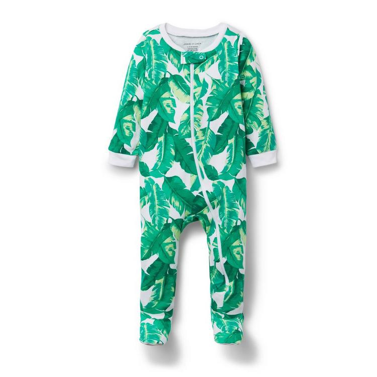Baby Palm Leaf Footed Zip Pajama | Janie and Jack