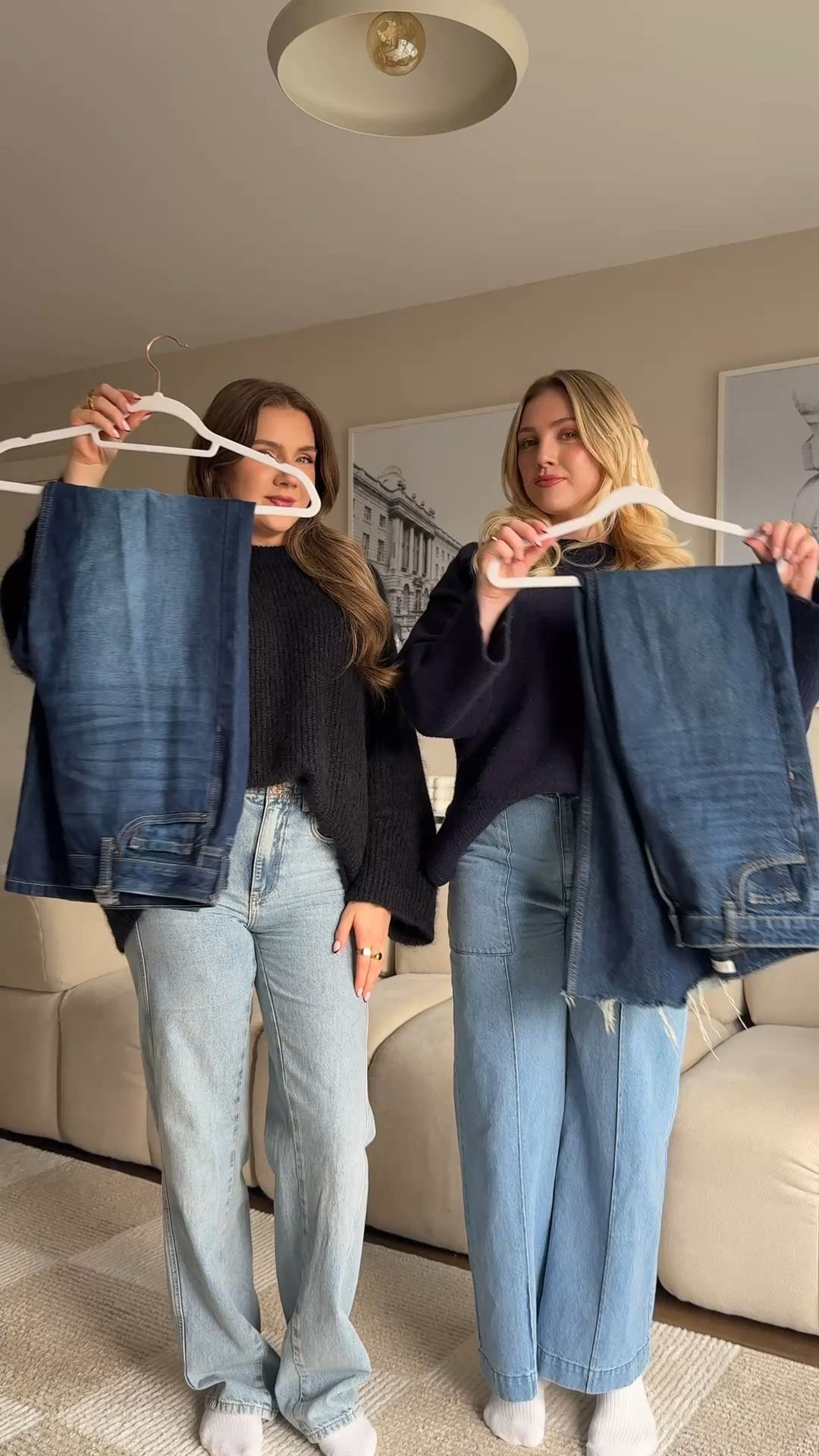 How we’re styling dark wash jeans right now 🍂👖 

Dark blue jeans, wide leg jeans, brown jumper, wool coat, maxi coat, black coat, tan coat, suede bag, DeMellier bag, suede boots, easy outfit idea, jumper 

#LTKuk #LTKautumn #LTKwinter