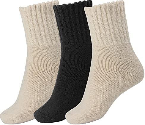 BomKinta Boot Socks for Women Winter Solid Thick Warm Socks Cozy Crew Socks Christmas Gift | Amazon (US)