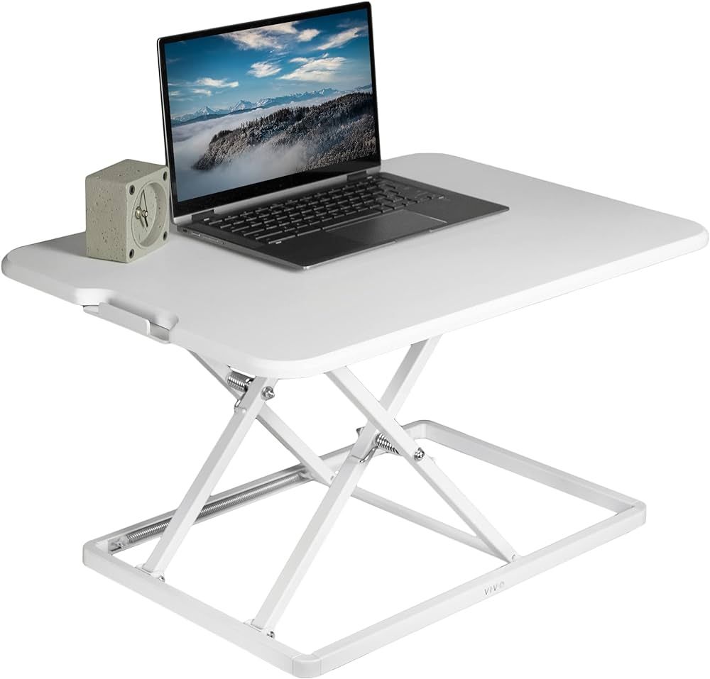 VIVO Ultra-Slim Single Top Height Adjustable Standing Desk Riser, Compact Sit Stand Desktop Conve... | Amazon (US)