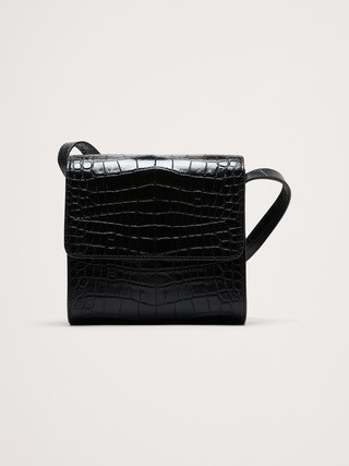 Crocodile Embossed Leather Crossbody Bag | Banana Republic (US)