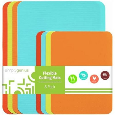 Simply Genius 8 Pack Plastic Cutting Boards for Kitchen - Chopping Board Set - Flexible Cutting Mats (Multicolor, Mixed Size) | Target